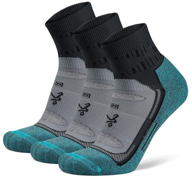 Balega Blister Resist Performance Quarter Athletic Running Socks for Men and Women (1 Pair) Grey/, 쿼터, 라지, 그레이/블루