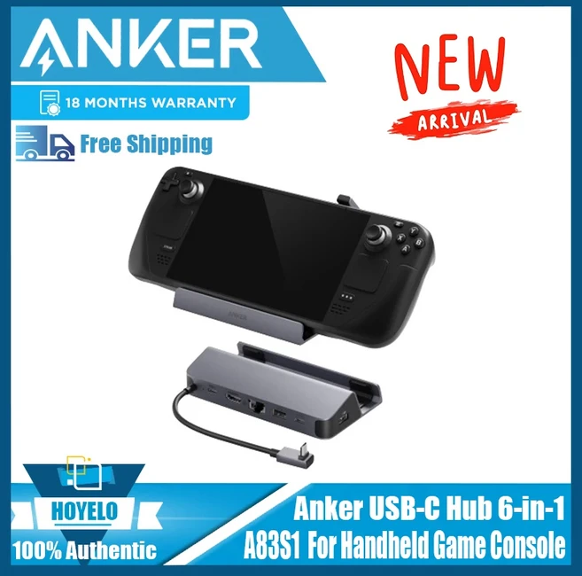 Anker 앵커 스팀덱 도킹 스테이션 Steam DeckROG AllyLegion Go용 ROG Ally X 미포함 6-in-1 USB C 허브 HDMI 4K60Hz 1Gbps, 1개, 01 Gray