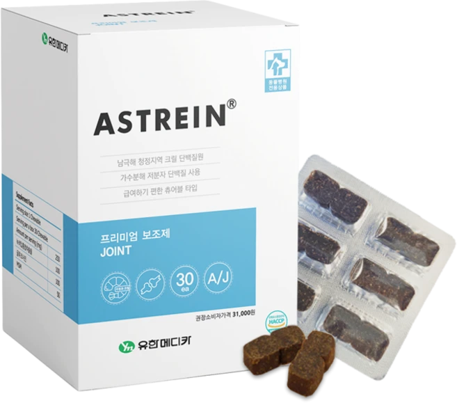 아스트레인 관절 (A/J) 츄어블 관절영양제 30츄, 30정, 뼈/관절강화, 1개 - 쿠팡