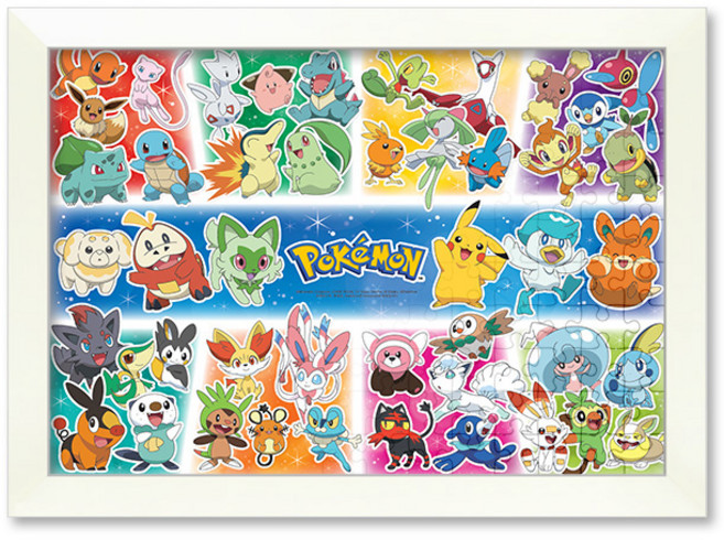 포켓몬스터 제너레이션 (오버사이즈) 직소 퍼즐+액자 세트 100피스, 1개, 그레이스화이트