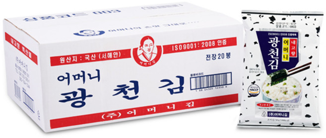 [광천어머니김 본사 발송] 전장김(6매), 600g, 1박스
