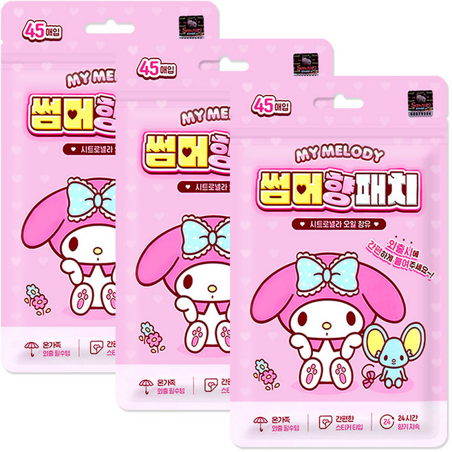 마이멜로디 썸머향패치 45매입 26년제조, 3개