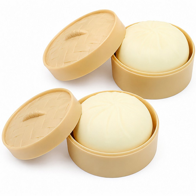 하비소 만두 찜통 스퀴시 말랑이 스트레스볼, 2개, 145g, 단일