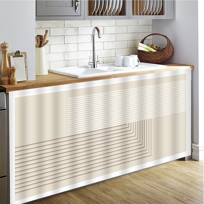 벨크로 가리개 커튼 찍찍이 심플 책장 주방 서랍 가림막, 베이지 꽃잎(50x70)