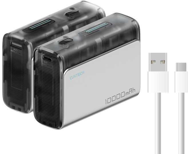 CUKTECH 酷態科 10000mAh 附線行動電源 30W, 有3C認證行動電源 30W (黑色)*1個, 黑色-(保固7天), 有3C認證行動電源 30W (黑色)*1個