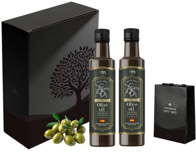 로얄트리 스페인 PICUAR품종 엑스트라 버진 올리브 오일 250mL x 2병 선물세트, 1세트