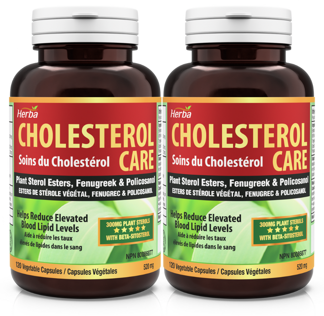 콜레스테롤 케어 120식물성캡슐 파이토스테롤 폴리코사놀 호로파 허바 캐나다, 2개, 120정