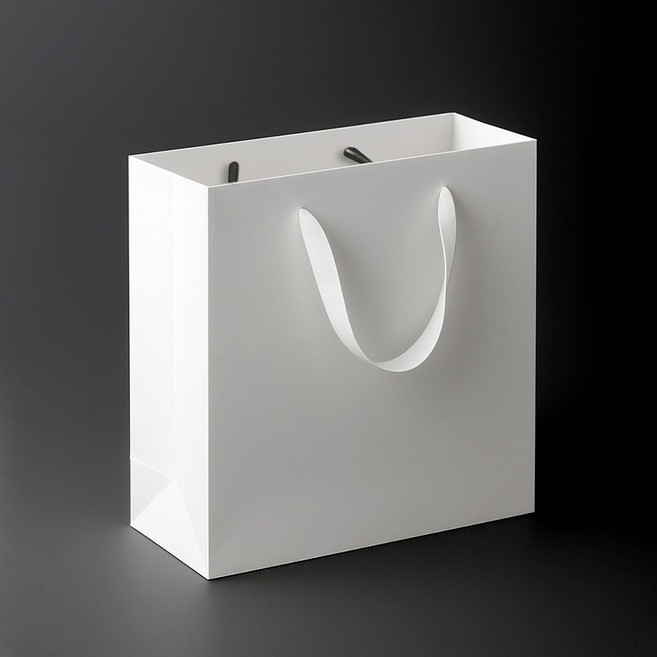 올커버 종이 쇼핑백 선물용 크라프트 화이트 포장백 소형, 50개