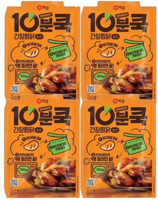 백설 10분쿡 간장찜닭 소스, 100g, 4개
