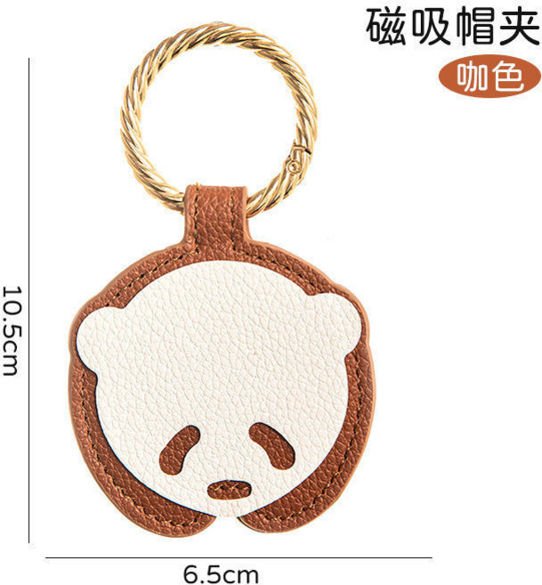 卡通雙面磁吸帽夾, 1個, 卡通雙面磁吸帽夾[猫熊七七]