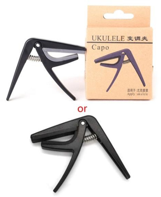 한손으로 퀵 체인지 우쿨렐레 카포 전문 4현 기타 부품 및 액세서리, [01] Black, 1개, 01 Black