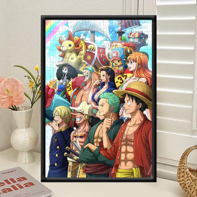 원피스직소퍼즐 1000피스 액자포함 원목 프레임 조각 나무 애니 굿즈, No.23(1000피스)