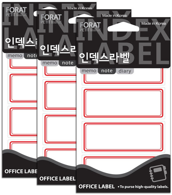 쁘띠팬시 인덱스라벨 일반 견출지 20-217R 18p, 3개