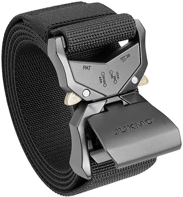 JUKMO 전술 벨트 밀리터리 하이킹 리거 3.8cm(1.5인치) 나일론 웹 작업 벨트 튼튼한 퀵 릴리즈 버클 포함 커피. Small-for Waist 30\"-36\" (