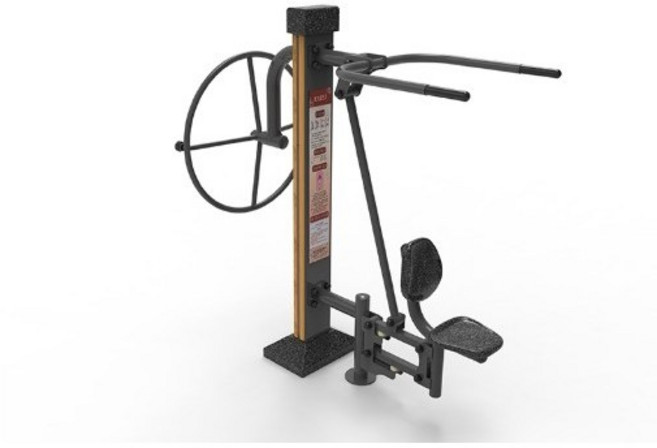 월드스포츠산업 야외운동기구 복합헬스머신 역기내리기 큰활차 WDJ-7063