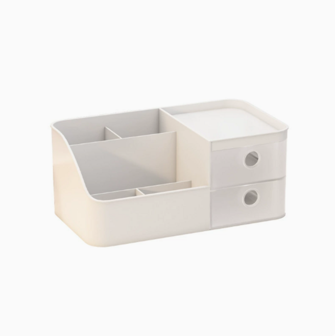 퍼플샵 책상정리함 화장품 문구 수납함 펜꽂이 연필꽂이, 화이트, 1개