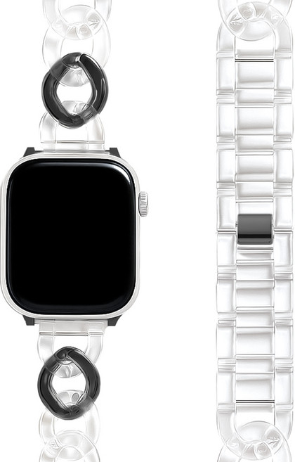 더조은셀러 퓨어 알로이 여성용 체인 스트랩 애플워치 호환, 블랙