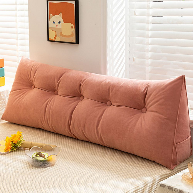 침대 헤드 프레임 보호 퀸 침실 매트리스 호텔, YL-벨벳 삼각 쿠션-피부 파우더