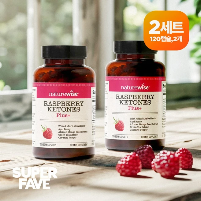 라즈베리 케톤 플러스 붉은 산딸기 추출 120캡슐 NatureWise, 2개, 120정 - 쿠팡
