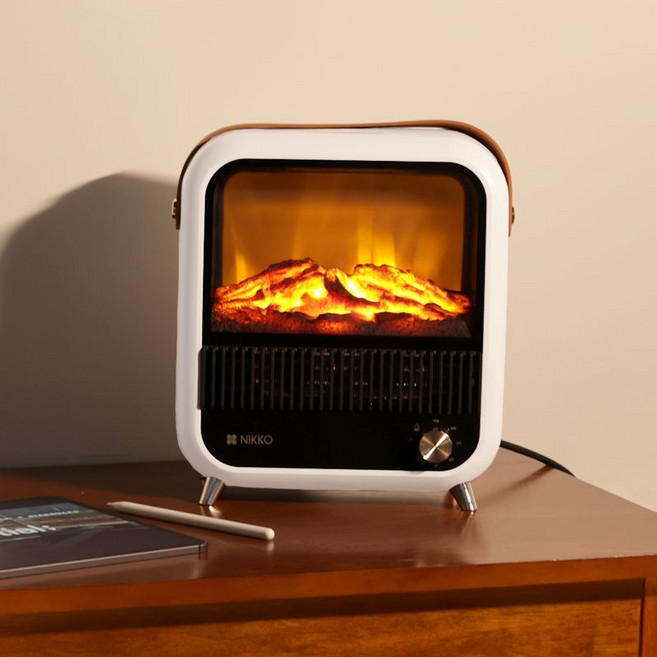 (26년형 NEW) 니코 PTC 소형 전기 난로 불멍 히터 캠핑 온풍기 NKH-F246