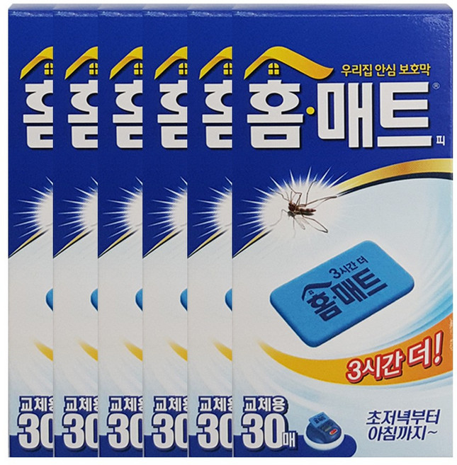 홈매트 교체용 리필30매x6개 (180매), 30g, 6개