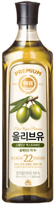 해표 압착 올리브유, 900ml, 12개