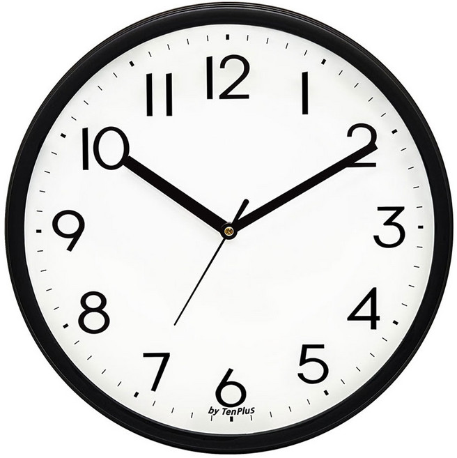 국산 인테리어 무소음 벽시계 30cm, 블랙
