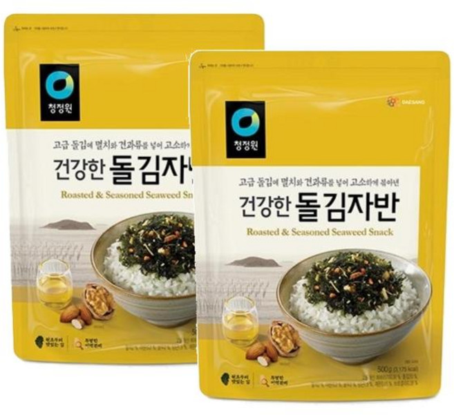 청정원 저온숙성 돌자반 바삭 고소한맛, 2개, 500g