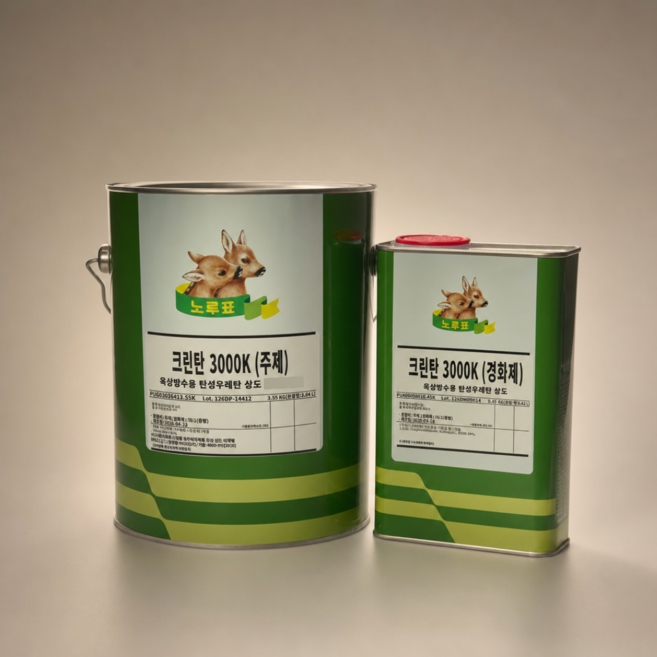 노루페인트 옥상방수 크린탄3000 우레탄상도 4KG, 1세트, 355녹색