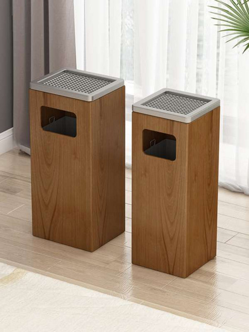 대형 재떨이 업소용 스탠드 담배 흡연실, 사각 통나무 25x25x75