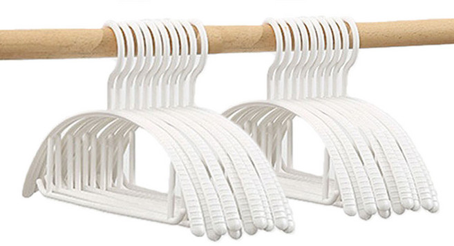 가벼운 논슬립 어깨뿔방지 옷걸이 20P, 40개, 화이트