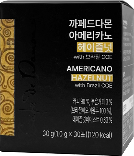 1+1 암웨이 까페드다몬 아메리카노 헤이즐넛 with 브라질, 60g, 1세트, 60개입, 1g