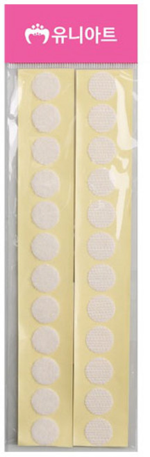 유니아트 1000 원형 찍찍이 15mm 흰색, 1개