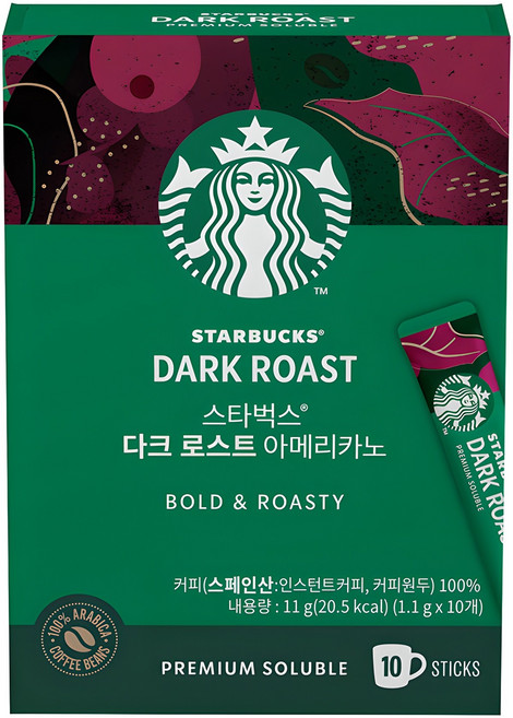 스타벅스 다크 로스트 아메리카노 원두커피믹스, 1.1g, 10개입, 1개