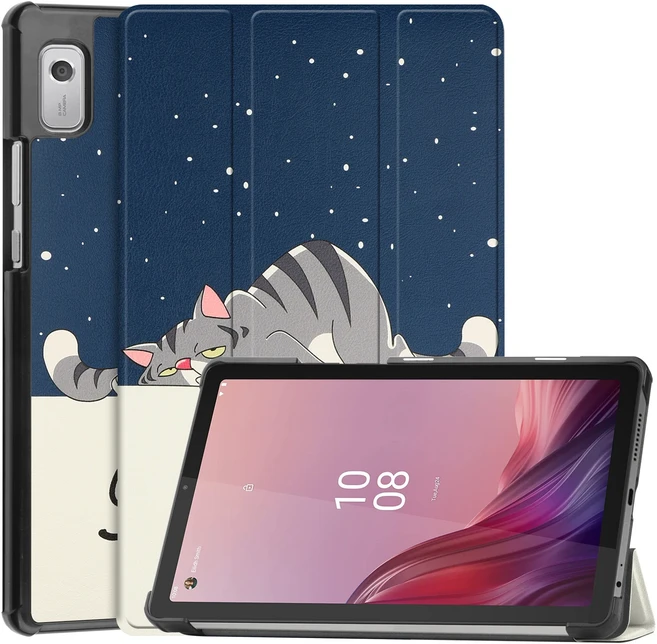 Lenovo Tab M9 패턴 인쇄용 삼중 스탠드 태블릿 케이스 PU 가죽 + 보호 케이스 고양이, 01 CHINA, 06 Cat