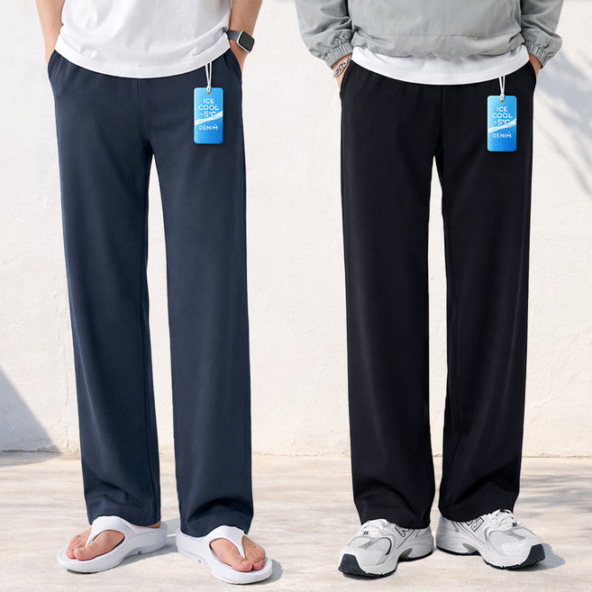 남자 와이드 팬츠 여름 슬랙스 밴딩 바지