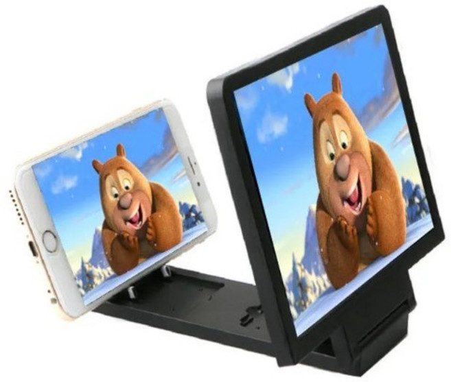 비엘스키 3D 스크린 앰프 휴대폰 확장기 비디오 스탠드 접이식 휴대 화 화면 돋보기, 1개, 폰화면확대기화이트SE03037