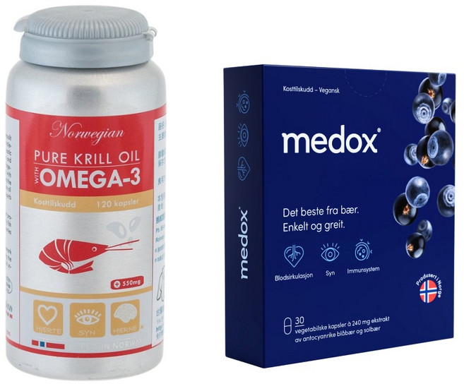 Isbjørn 挪威北極熊南極磷蝦油魚油膠囊 Medox 花青素膠囊, 1套, 150顆