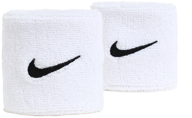 나이키 SW 스우시 로고 손목 밴드 아대, 화이트, 1개