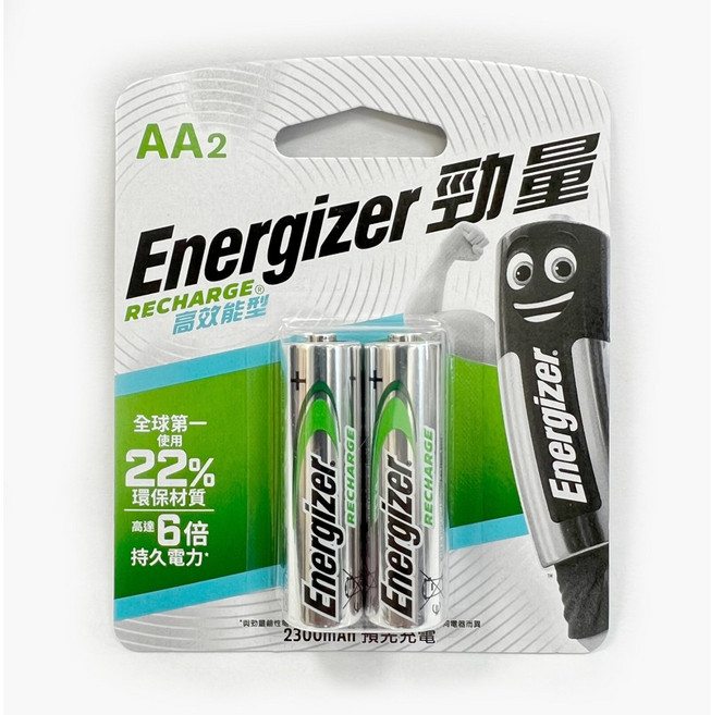 勁量 全效型鎳氫充電電池3號 2000mAh 1.2V AA HR6, 2, 1個