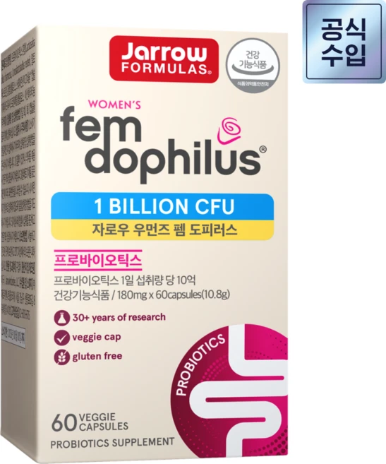 재로우 우먼스 펨 도필러스 프로바이오틱스 유산균, 60정, 1개 - 쿠팡