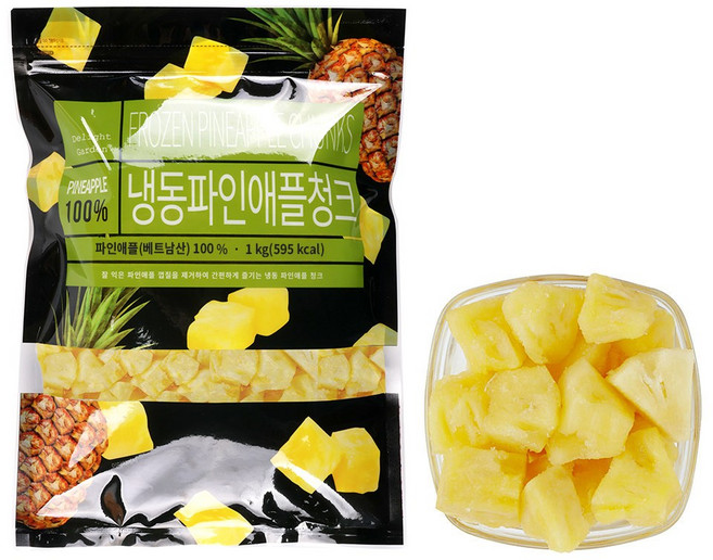 딜라잇가든 냉동 파인애플(베트남), 1kg, 3개
