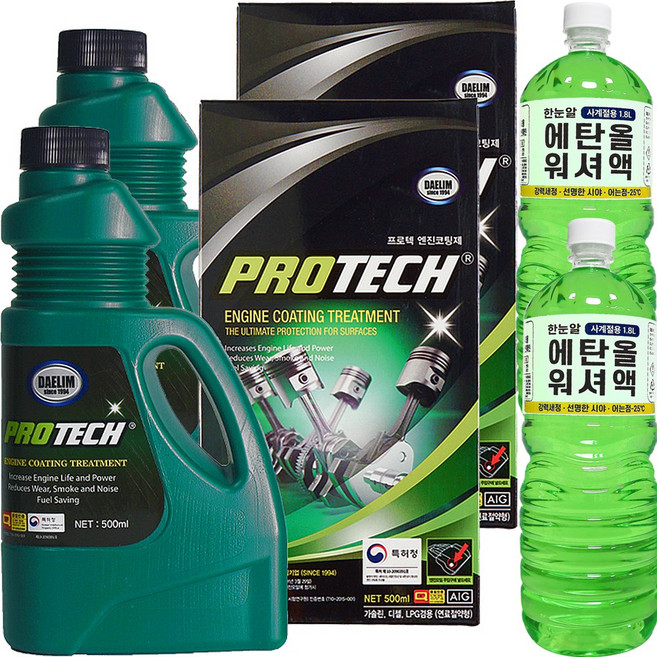 대림기업 프로텍 엔진코팅제 500ml 2개+워셔액 2개, 공용, 1개