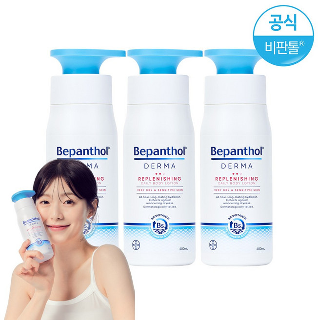비판톨 더마 리플레니싱 데일리 바디로션 400ml, 3개