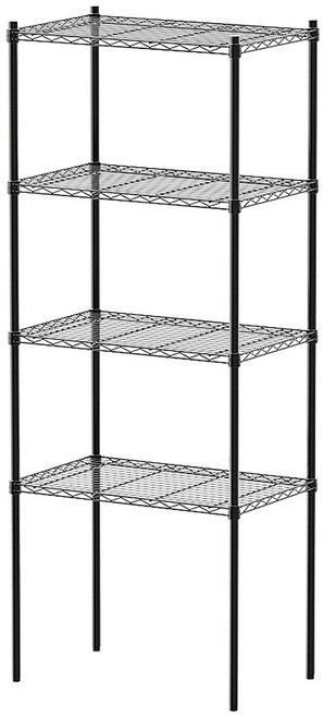 比架王 輕型四層波浪架 70x45x180公分, 黑色, 1個