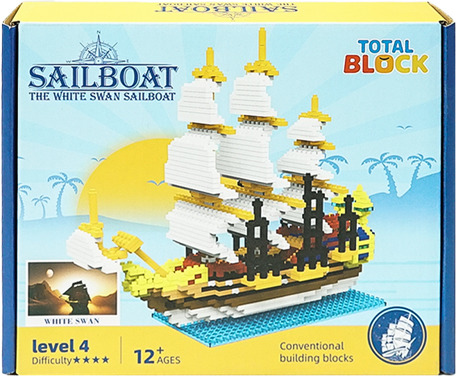 토탈블럭 EQ IQ 선물 장난감 블럭 보트 블록 968 피스, 1개