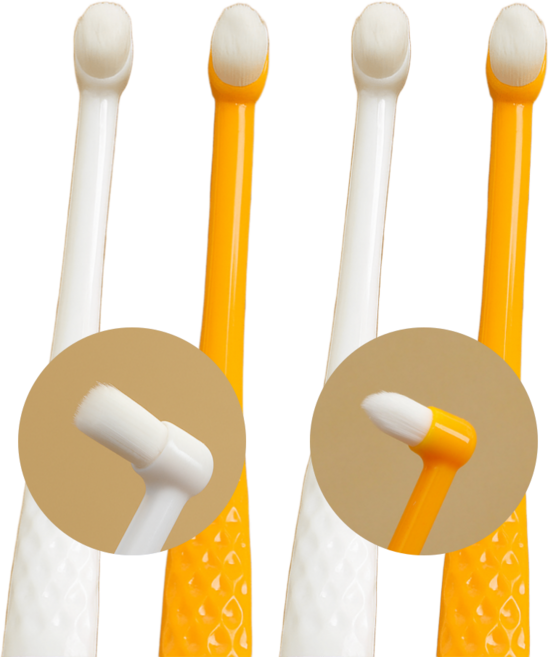 펫먼트 반려동물 초미세모 칫솔 2타입, 4개, 화이트오렌지