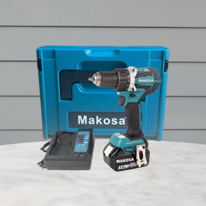 Makosa 481 無刷衝擊電鑽, 1個, 加強版/電鑽【副廠6A一電一座】+箱