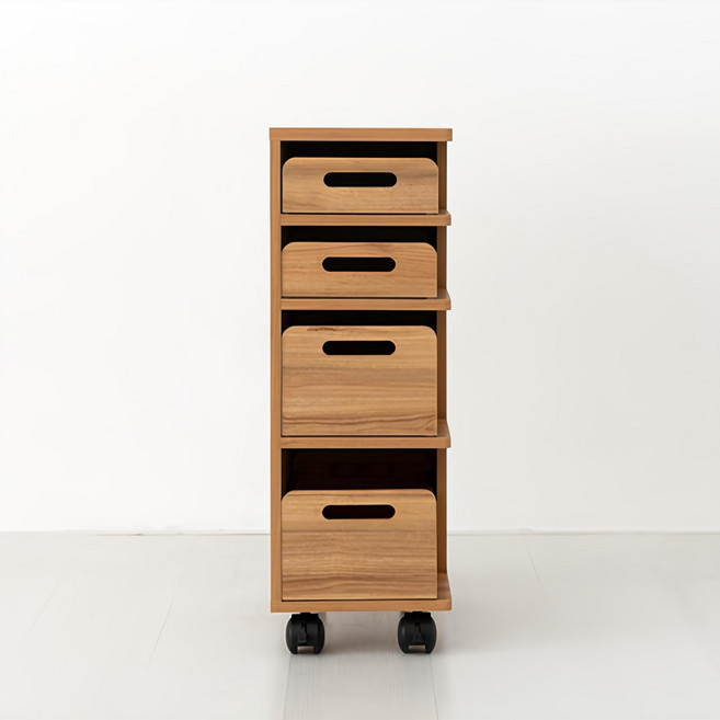 마켓비 SHOLID 수납트롤리 WGM7325, 캄포어베니어, 4단