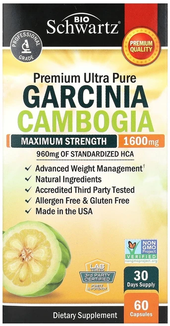 BioSchwartz 바이오슈와츠 가르시니아 캄보지아 800mg 60 캡슐 건강관리 영양제, 1개, 60정 - 쿠팡